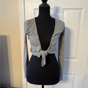 Garage Gray Ribbed Knit Cardigan